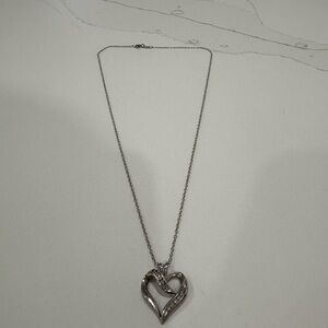 Elegant Silver Heart Necklace